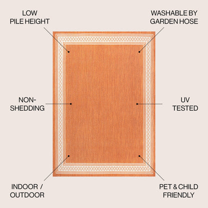 Tapis d'intérieur/extérieur JONATHAN Y Havana Classic à bordure losanges