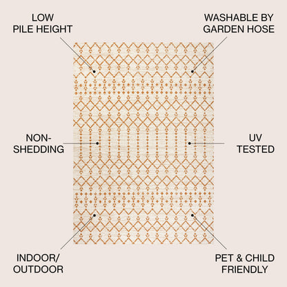 Tapis d'intérieur/extérieur JONATHAN Y Trebol à tissage géométrique texturé marocain