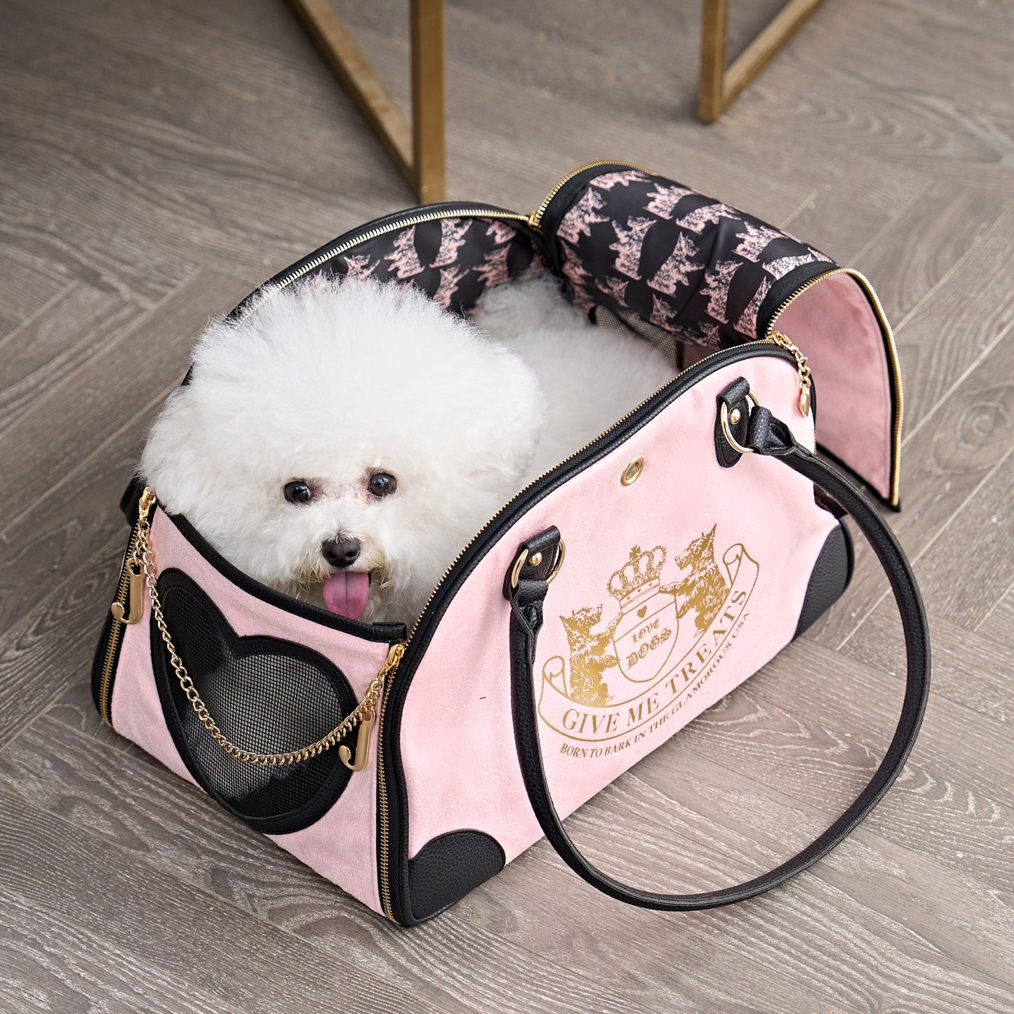 Sac de transport élégant Juicy Couture Give Me Treats pour animaux de compagnie - Sac de voyage