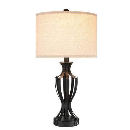 Lampe de table tactile KAWOTI 23 avec ampoules et port USB (lot de 2) – L12 x H23,25