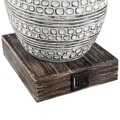 Ensemble de lampes de table à commande tactile KAWOTI avec ports USB (lot de 2)