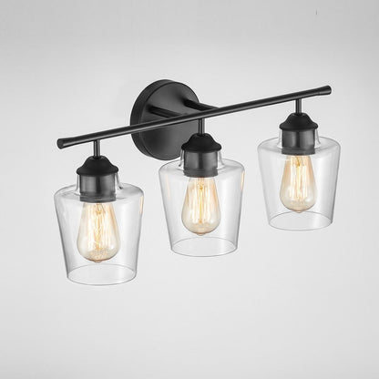 Applique de salle de bain KAWOTI à 3 lampes à intensité variable avec abat-jour en verre - L22 x l7 x H10,5