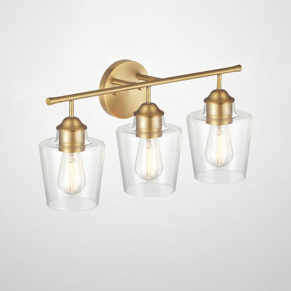 Applique de salle de bain KAWOTI à 3 lampes à intensité variable avec abat-jour en verre - L22 x l7 x H10,5