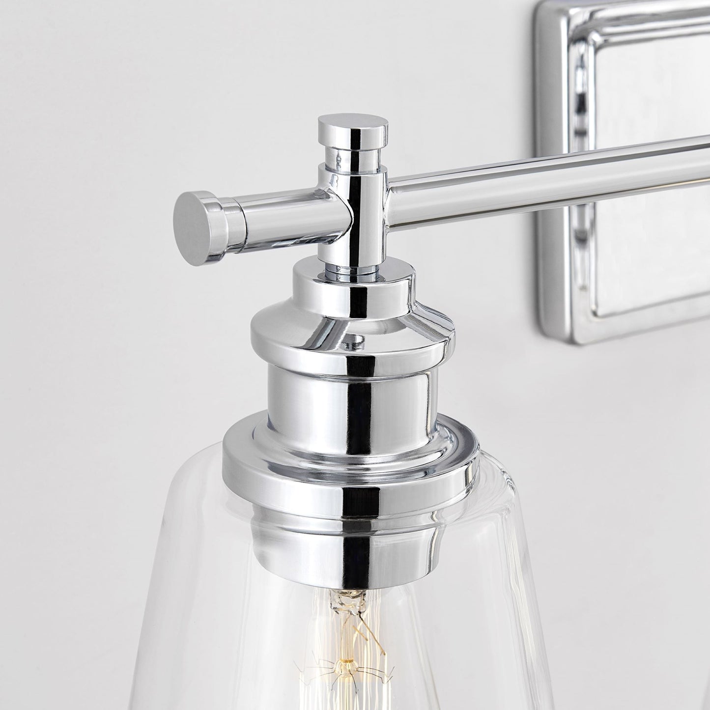 Applique de salle de bain KAWOTI à 4 lumières avec abat-jour en verre