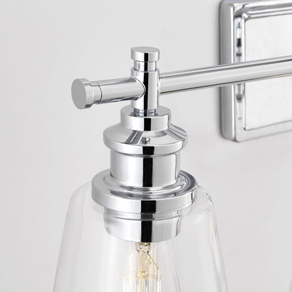 Applique de salle de bain KAWOTI à 4 lumières avec abat-jour en verre