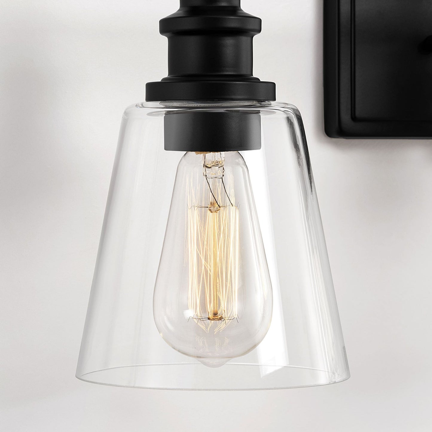 Applique de salle de bain KAWOTI à 4 lumières avec abat-jour en verre