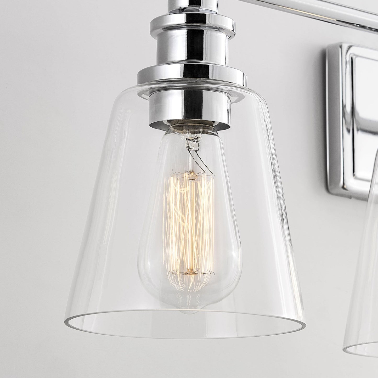 Applique de salle de bain KAWOTI à 4 lumières avec abat-jour en verre