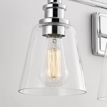 Applique de salle de bain KAWOTI à 4 lumières avec abat-jour en verre