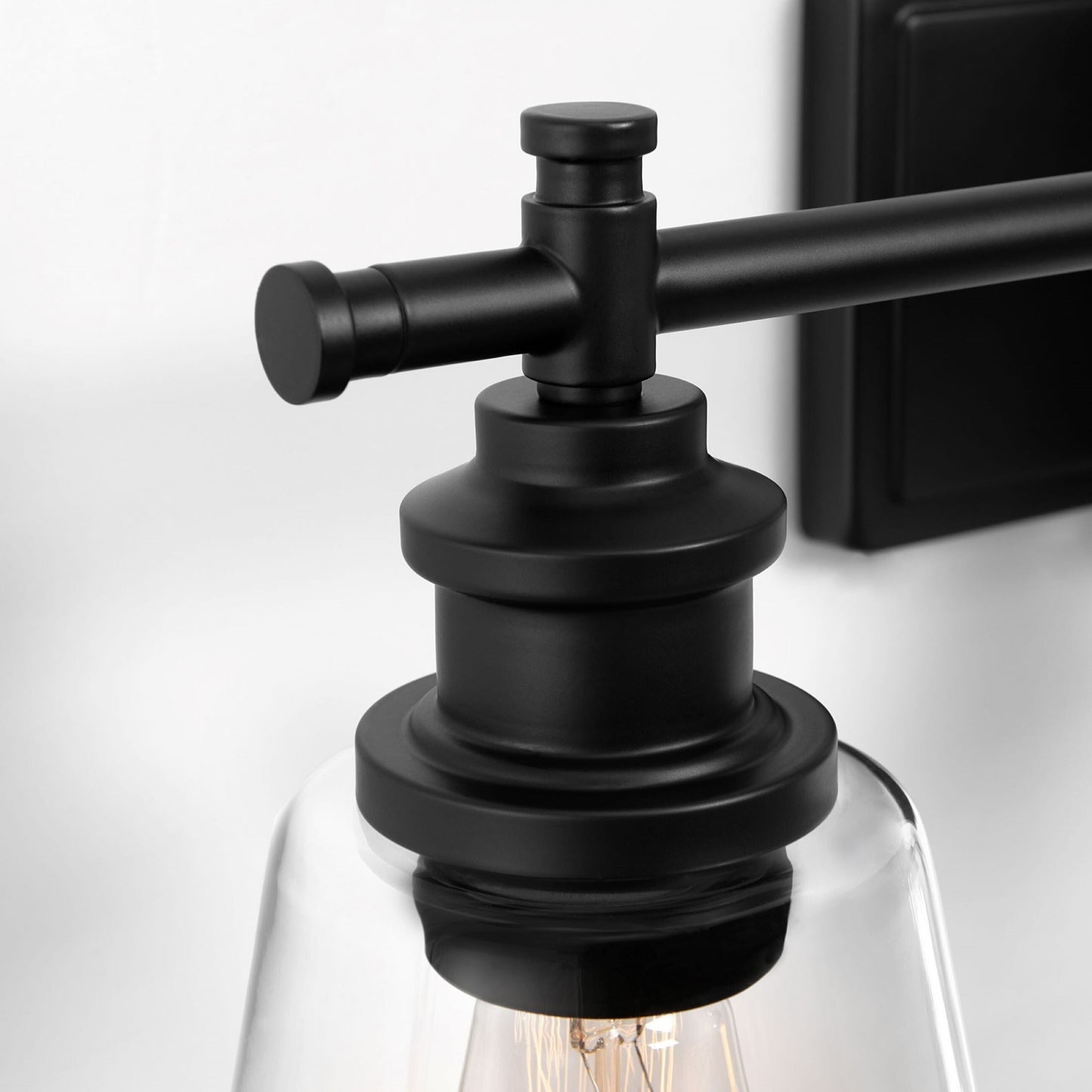 Applique de salle de bain KAWOTI à 4 lumières avec abat-jour en verre