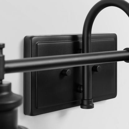 Applique de salle de bain KAWOTI à 4 lumières avec abat-jour en verre