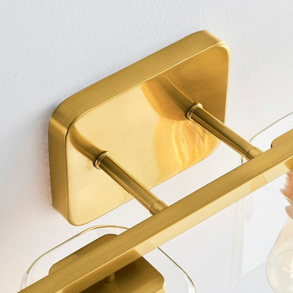 Applique de salle de bain moderne KAWOTI 29 pouces à 4 lumières avec abat-jour en verre transparent