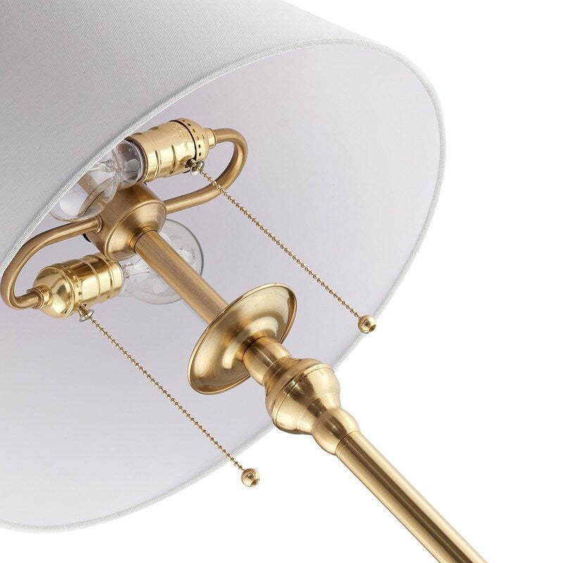 Lampadaire KAWOTI 60,5'' à 2 lumières avec abat-jour en tissu Empire