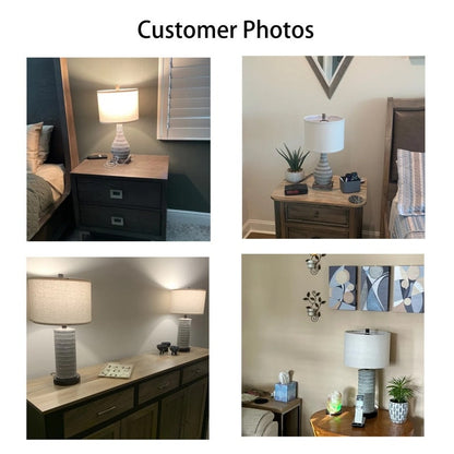 Ensemble de lampes de table à commande tactile KAWOTI avec ports USB (lot de 2)