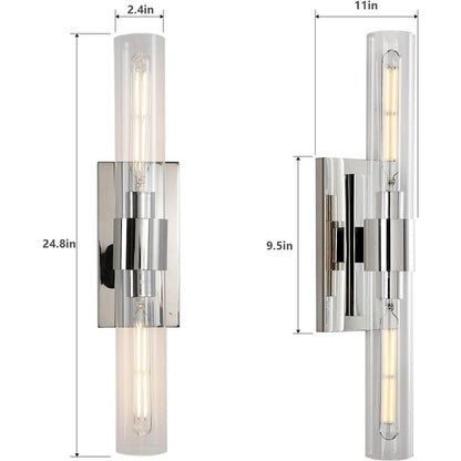 Appliques murales modernes en verre KAYLA, luminaires muraux d'intérieur, éclairage de vanité avec abat-jour en verre (lot de 2)