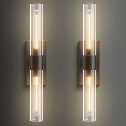 Appliques murales modernes en verre KAYLA, luminaires muraux d'intérieur, éclairage de vanité avec abat-jour en verre (lot de 2)