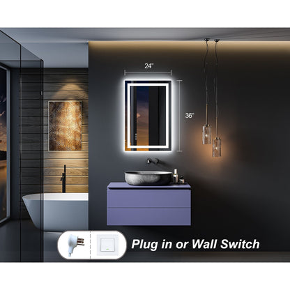 Miroir de salle de bain LED antibuée ultra-lumineux KIOTEE avec rétroéclairage et éclairage frontal Garantie 3 ans