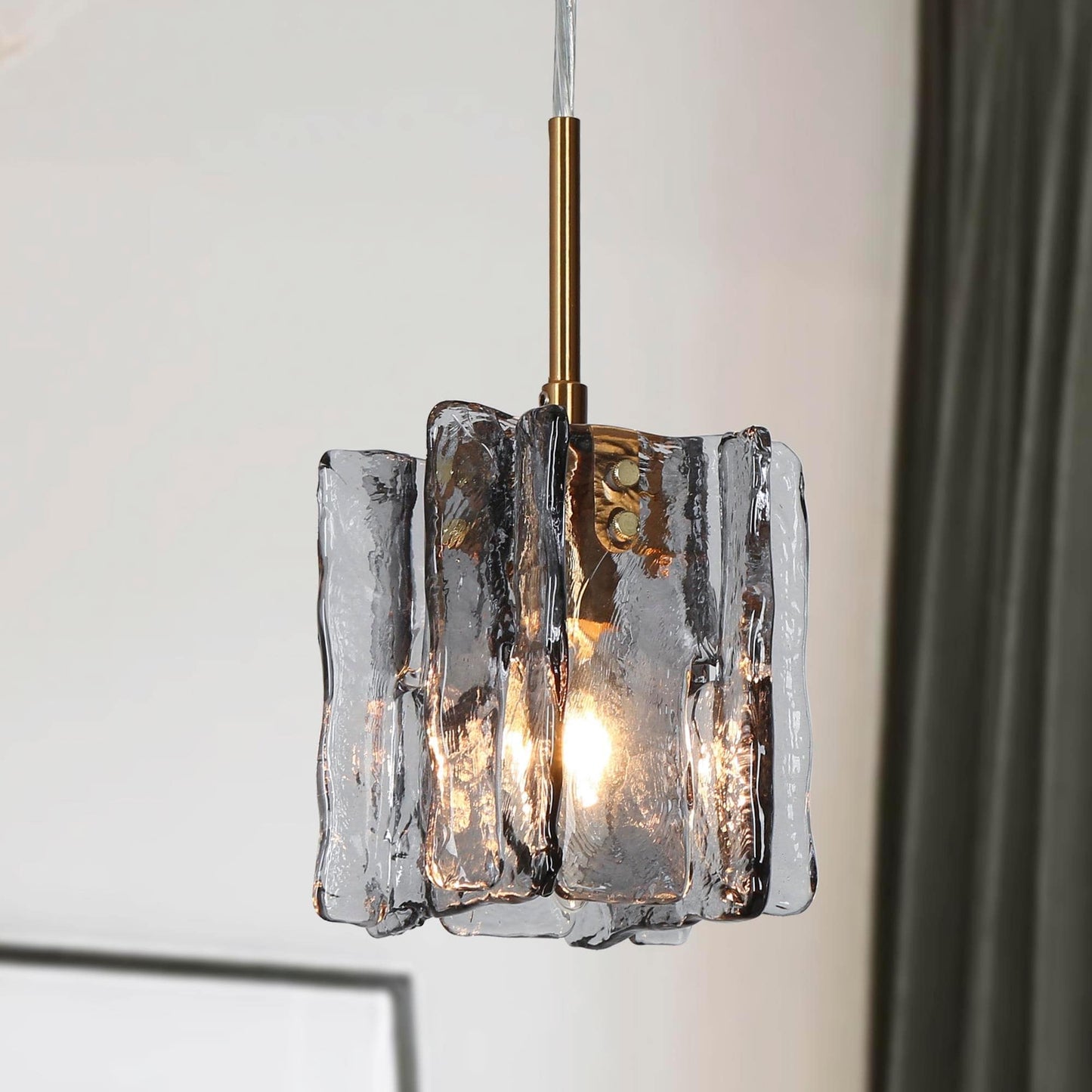 Suspension Kasy moderne à 1 lumière en verre pour salle à manger