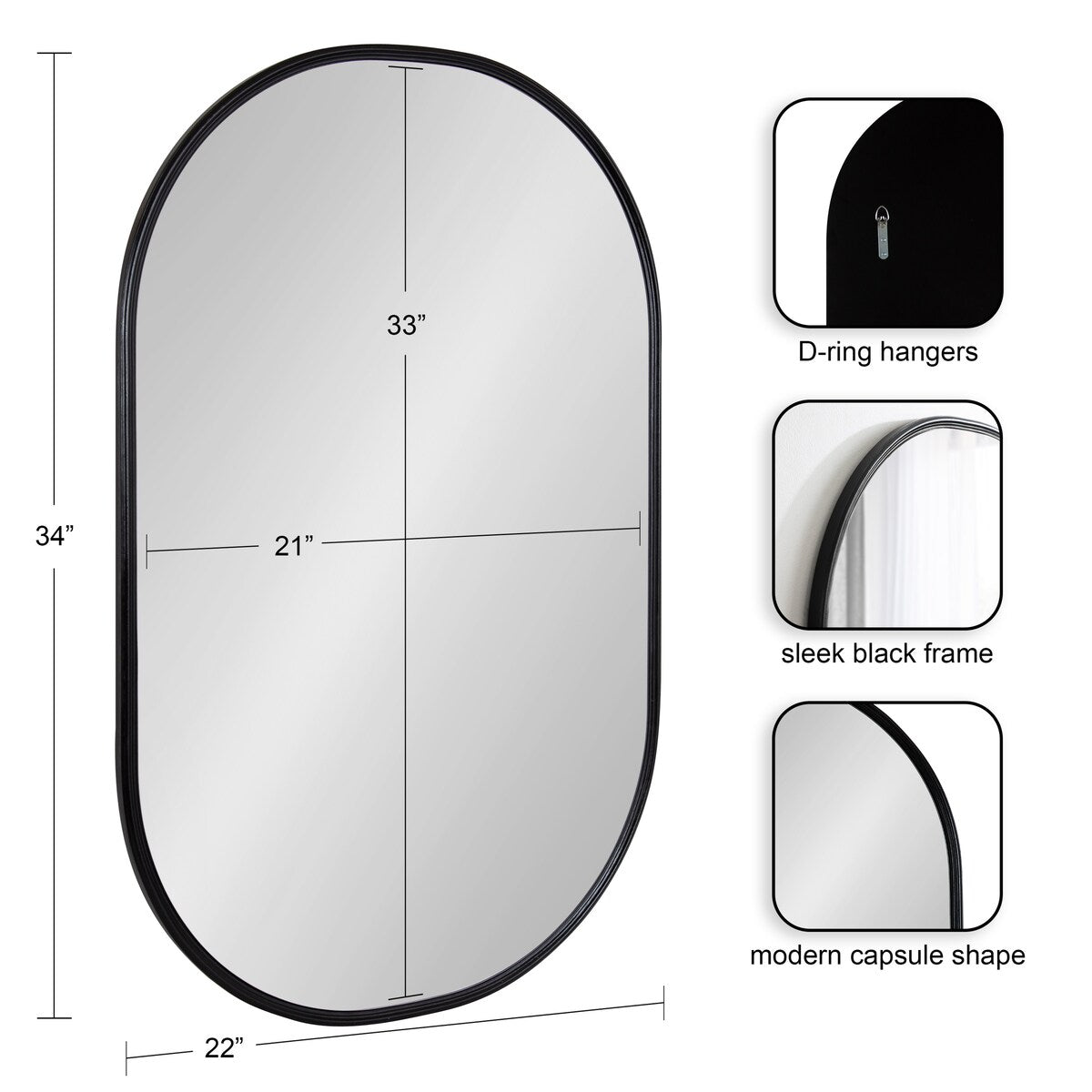 Miroir mural encadré Kate et Laurel Caskill