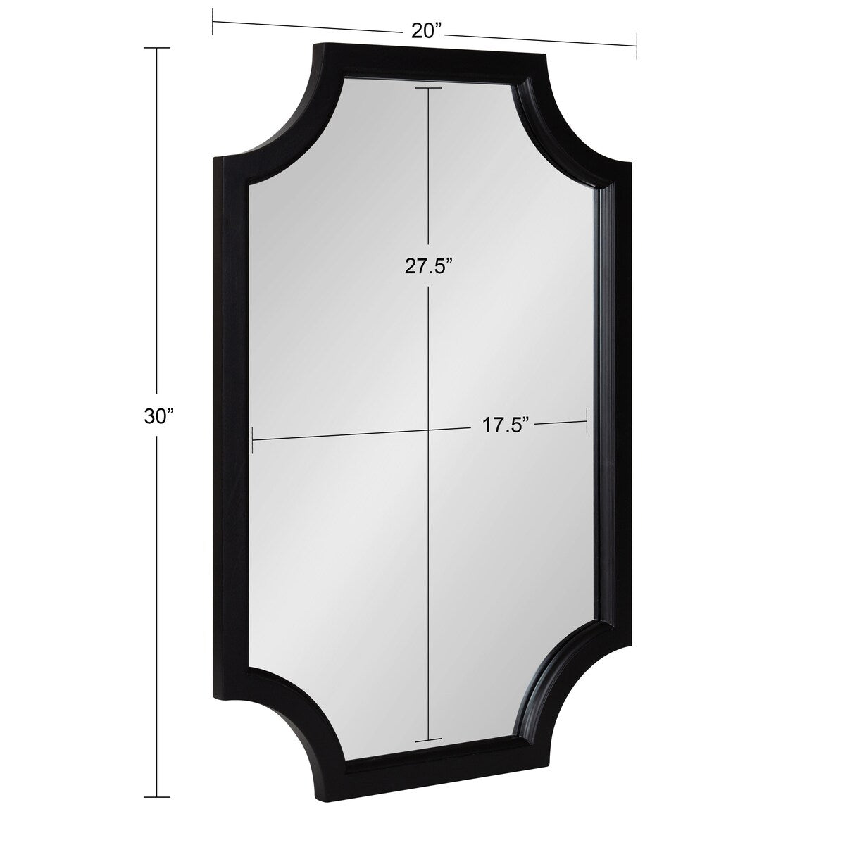 Miroir encadré en bois festonné Kate et Laurel Hogan