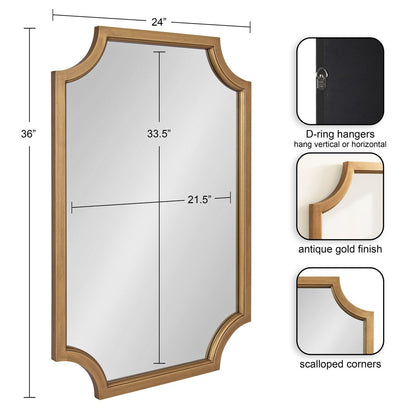 Miroir encadré en bois festonné Kate et Laurel Hogan