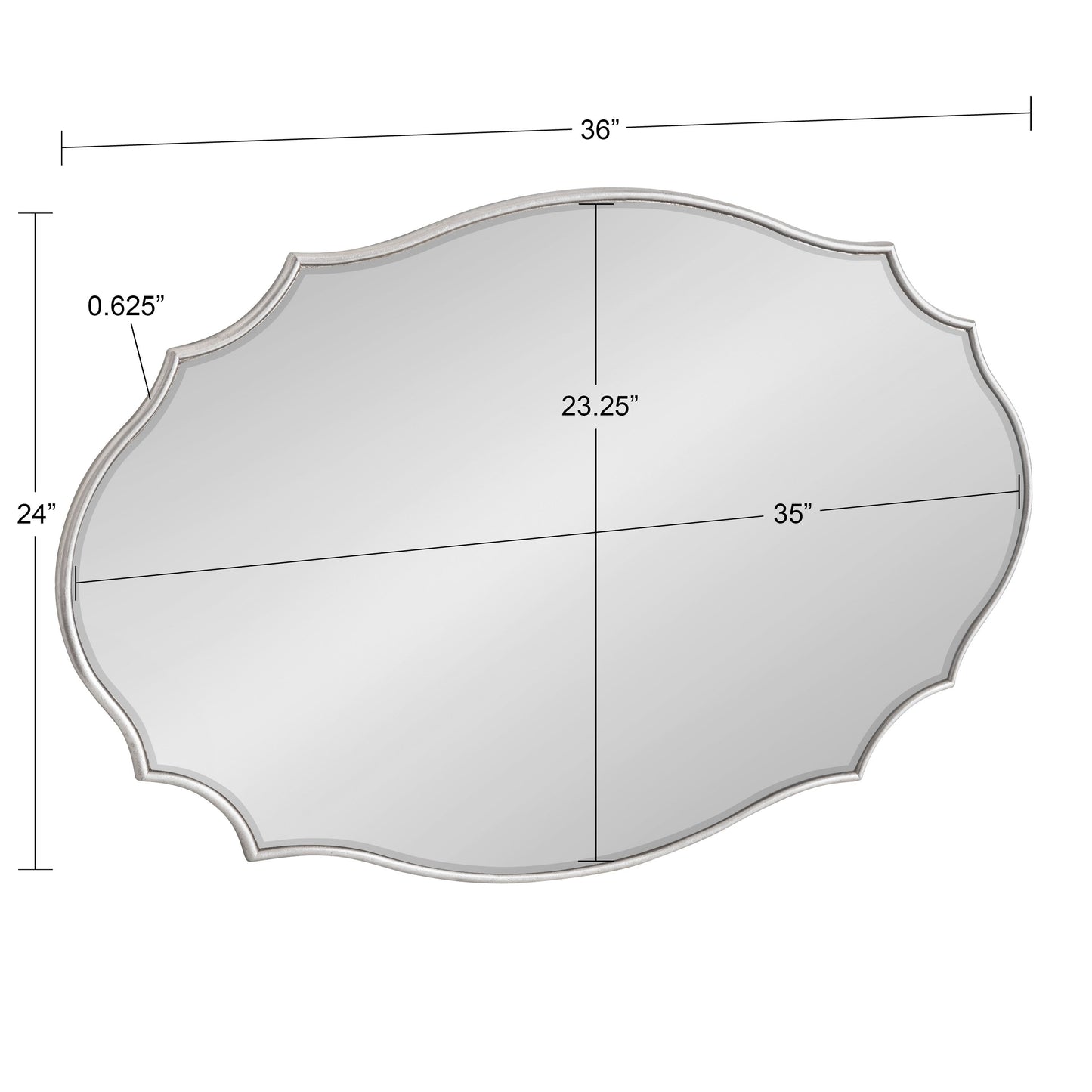 Miroir mural ovale festonné Kate et Laurel Leanna