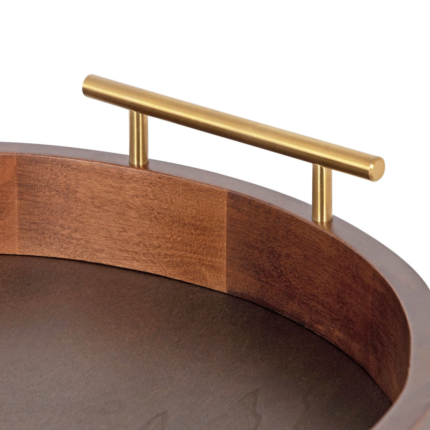 Plateau décoratif rond Kate et Laurel Lipton avec poignées en métal