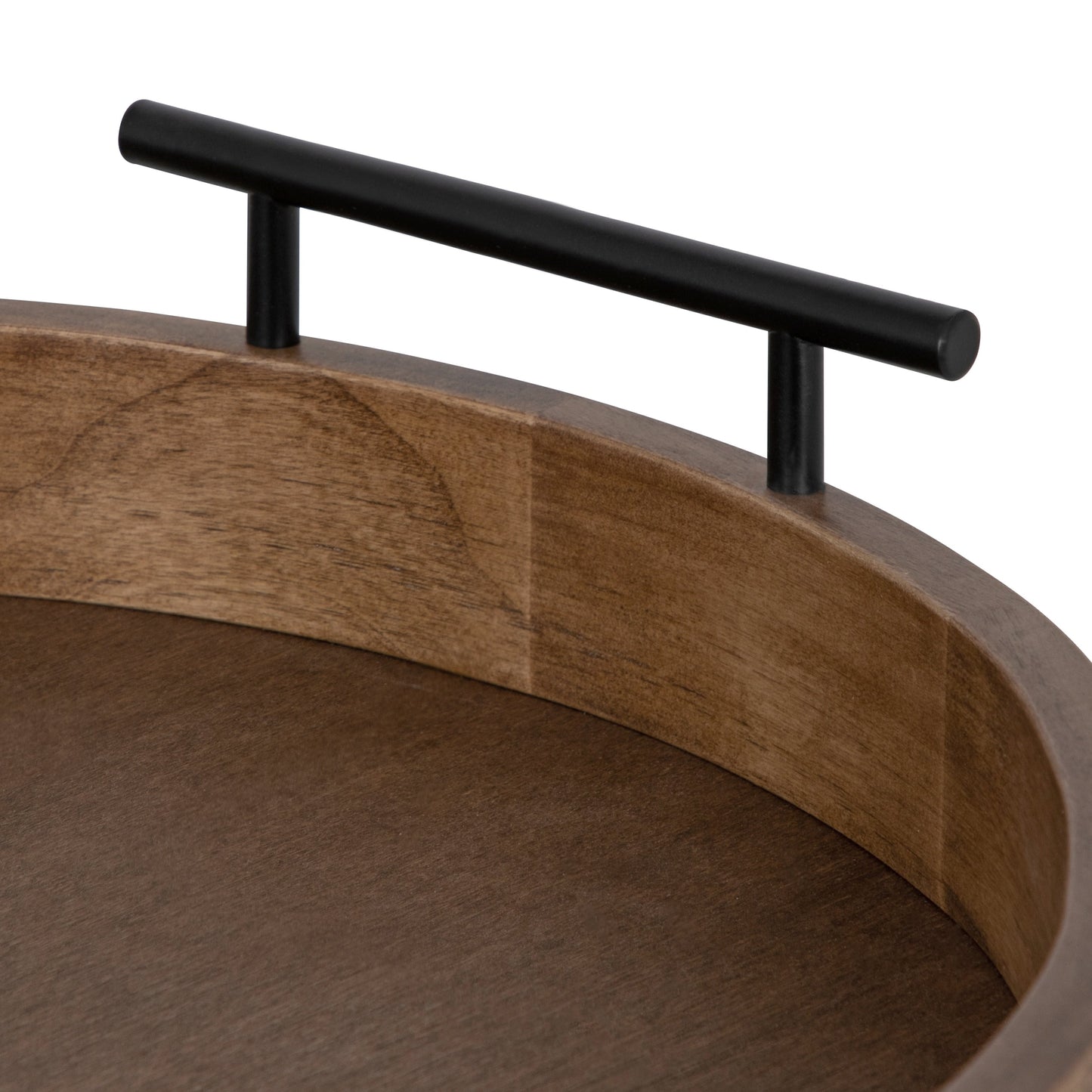 Plateau décoratif rond Kate et Laurel Lipton avec poignées en métal