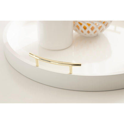 Plateau décoratif rond Kate et Laurel Lipton avec poignées en métal