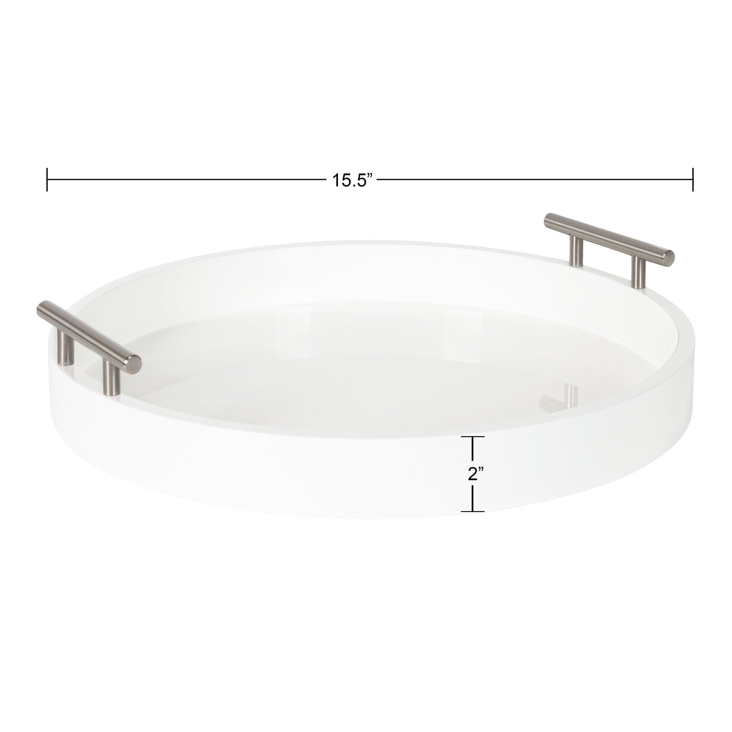 Plateau décoratif rond Kate et Laurel Lipton avec poignées en métal