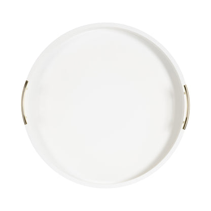 Plateau décoratif rond Kate et Laurel Lipton avec poignées en métal