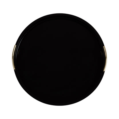 Plateau décoratif rond Kate et Laurel Lipton avec poignées en métal