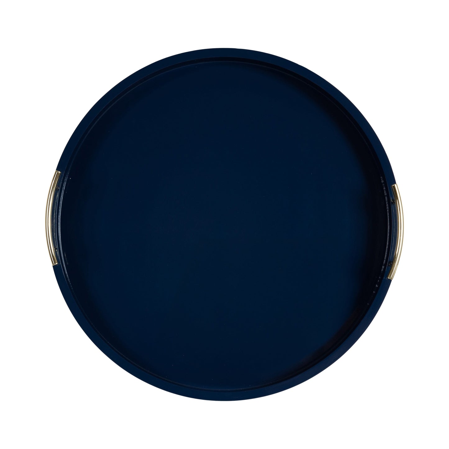 Plateau décoratif rond Kate et Laurel Lipton avec poignées en métal