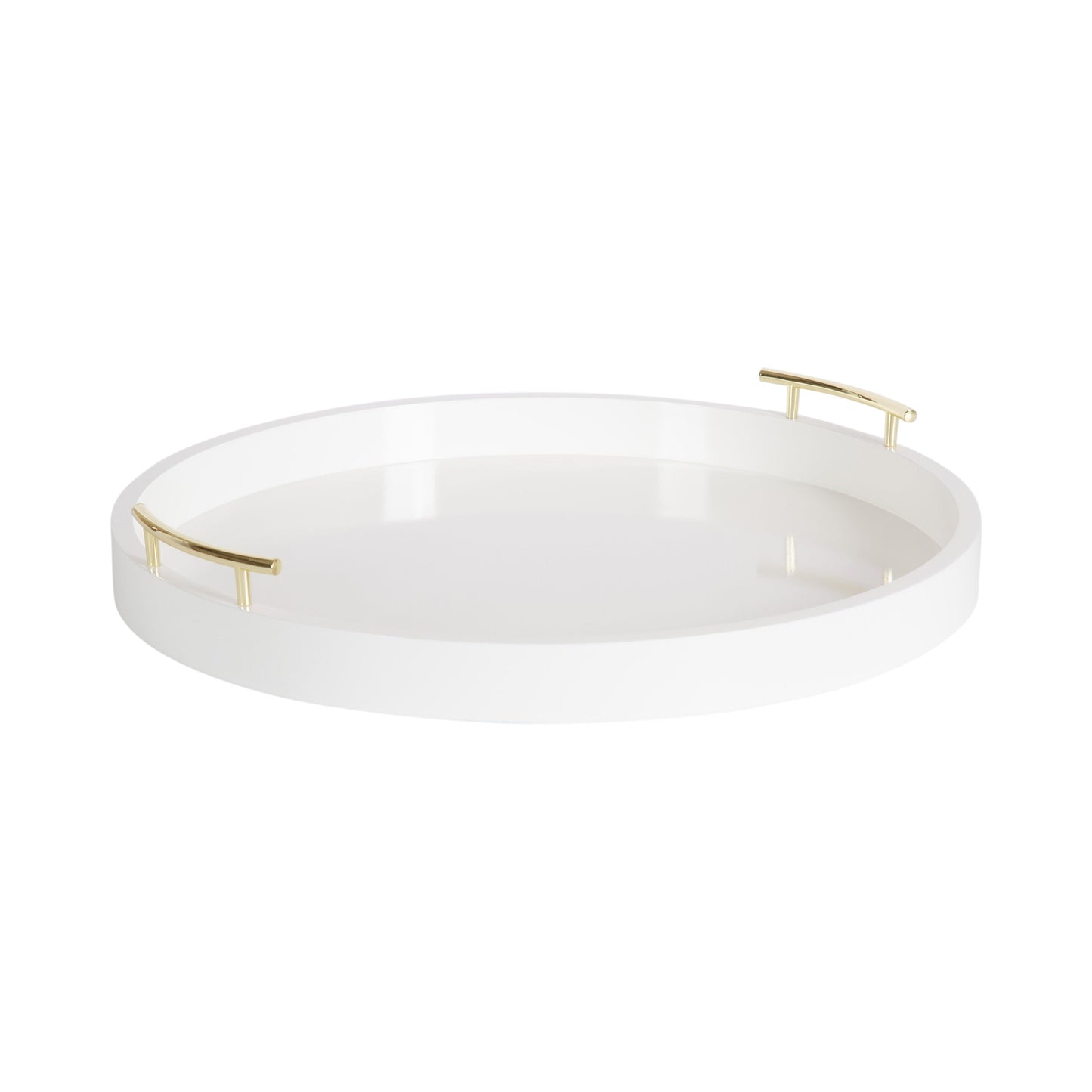 Plateau décoratif rond Kate et Laurel Lipton avec poignées en métal