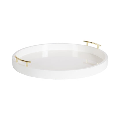 Plateau décoratif rond Kate et Laurel Lipton avec poignées en métal