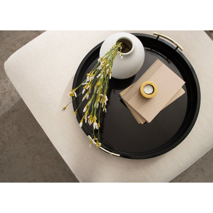 Plateau décoratif rond Kate et Laurel Lipton avec poignées en métal