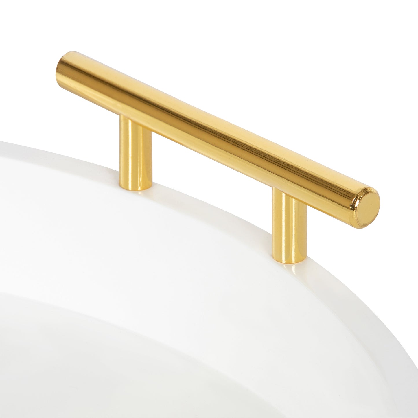 Plateau décoratif rond Kate et Laurel Lipton avec poignées en métal