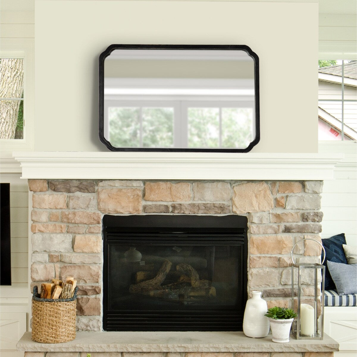 Miroir mural carré en bois Kate et Laurel Marston