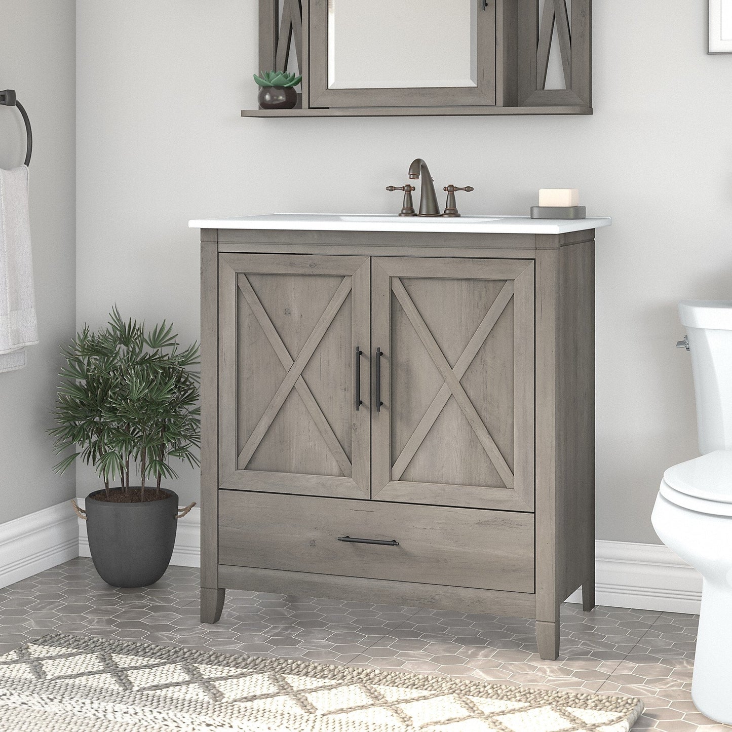 Meuble-lavabo Key West 32 L avec lavabo par Bush Furniture