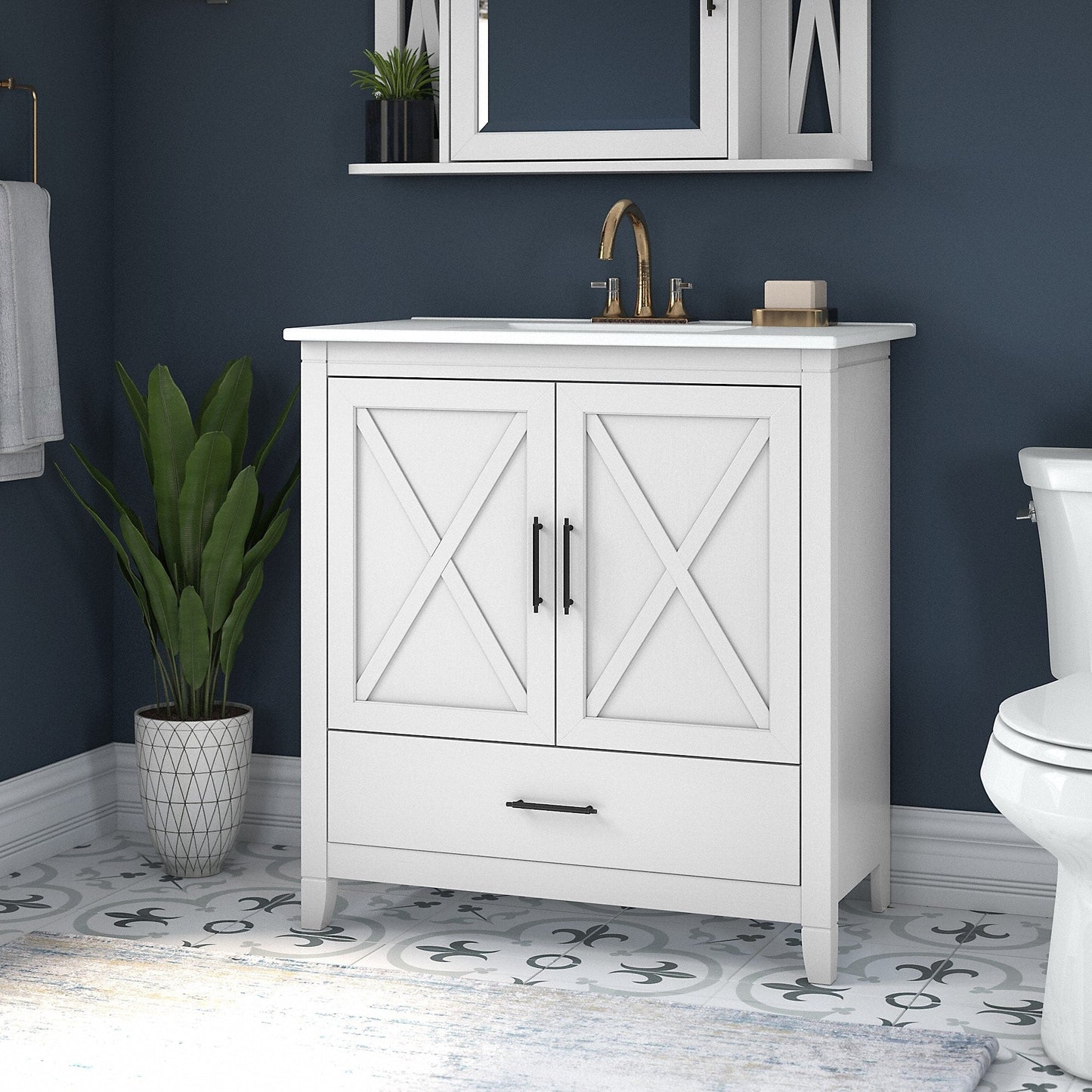 Meuble-lavabo Key West 32 L avec lavabo par Bush Furniture