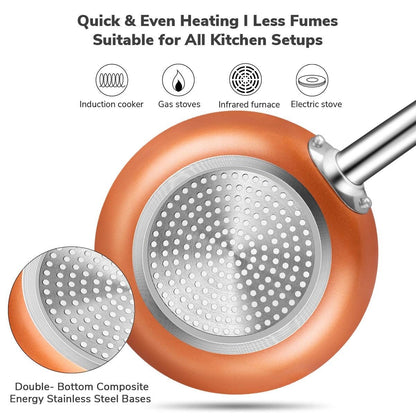 Batterie de cuisine antiadhésive pour induction Kitchen Academy 12/30 pièces