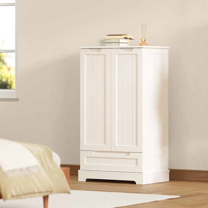 Armoire de rangement de cuisine, armoire de rangement de salle de bain indépendante avec 2 portes et tiroirs