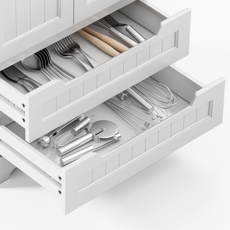 Armoire de rangement de cuisine, armoire de rangement de salle de bain indépendante avec 2 portes et tiroirs