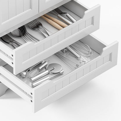 Armoire de rangement de cuisine, armoire de rangement de salle de bain indépendante avec 2 portes et tiroirs