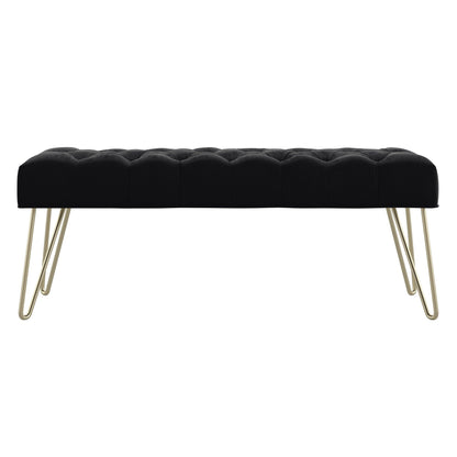 Banc capitonné en velours Klaus par iNSPIRE Q Bold