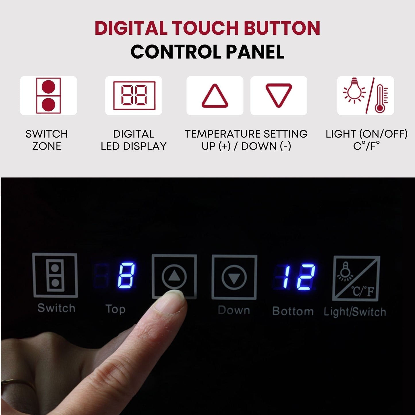 Réfrigérateur à vin autonome Koolatron Slim à deux zones pour 18 bouteilles