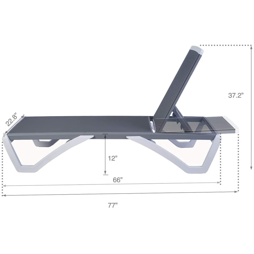 Chaise longue inclinable et réglable Kozyard Alan avec pieds en aluminium et résine polypropylène