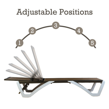 Chaise longue inclinable et réglable Kozyard Alan avec pieds en aluminium et résine polypropylène