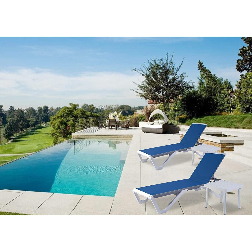 Chaise longue inclinable et réglable Kozyard Alan avec pieds en aluminium et résine polypropylène