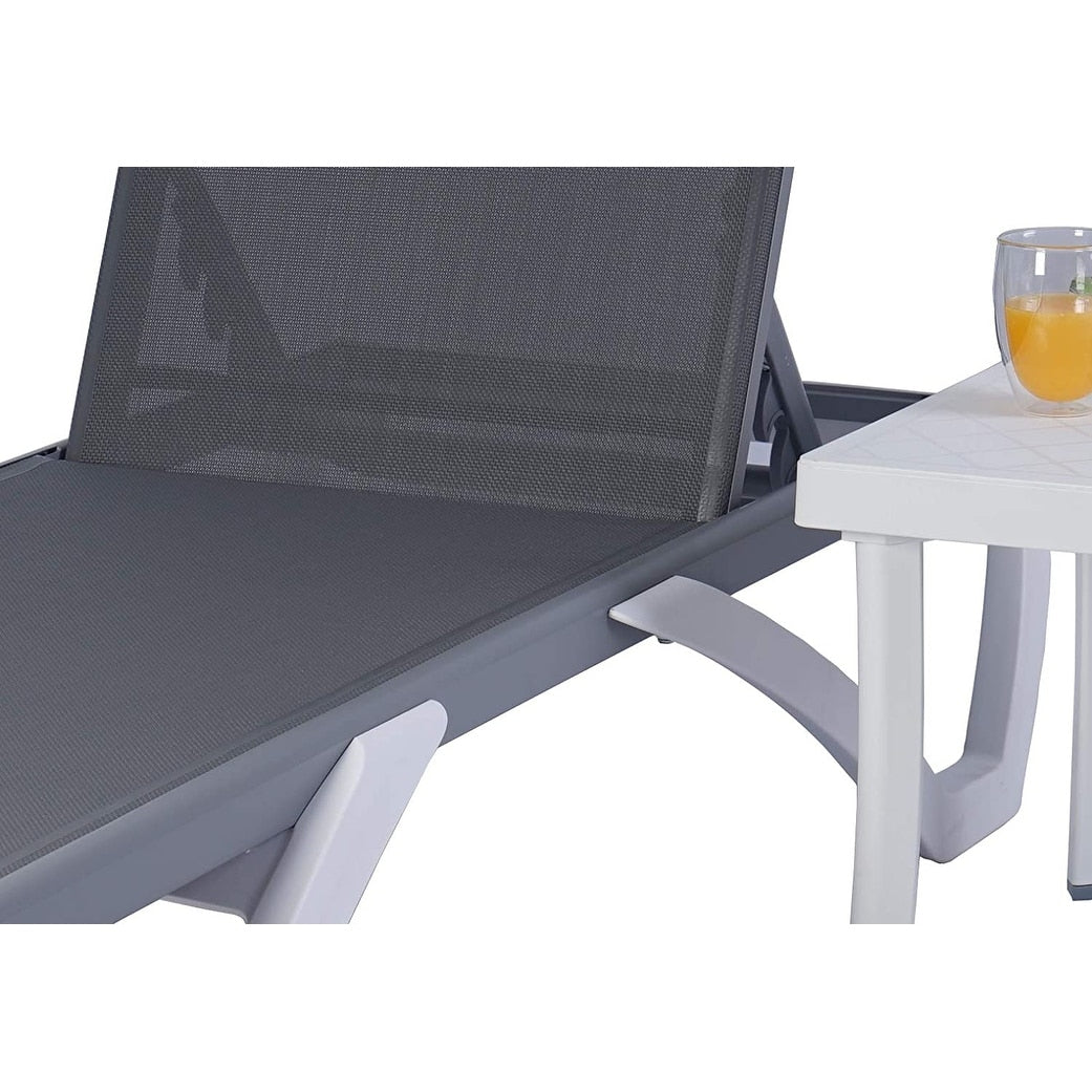 Chaise longue inclinable et réglable Kozyard Alan avec pieds en aluminium et résine polypropylène