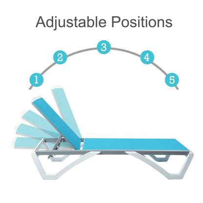 Chaise longue inclinable et réglable Kozyard Alan avec pieds en aluminium et résine polypropylène